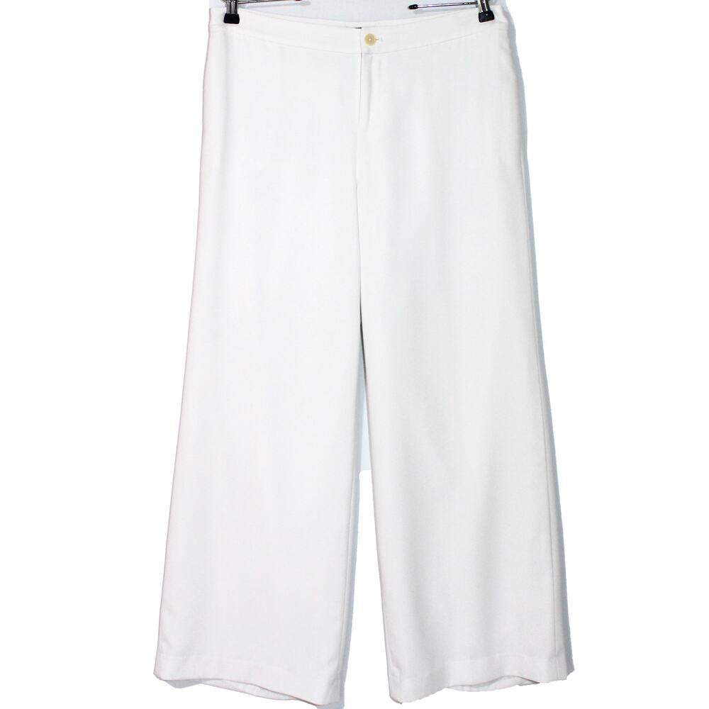 Ralph Lauren White Wide Leg Trouser Pants Size 12P